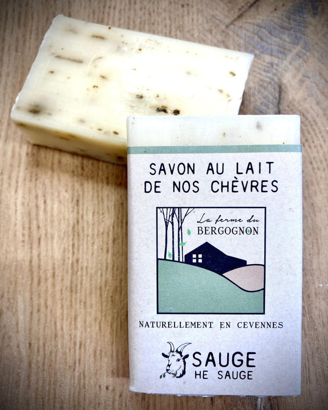 Savon 100G - HE Sauge, incrustation feuilles séchées